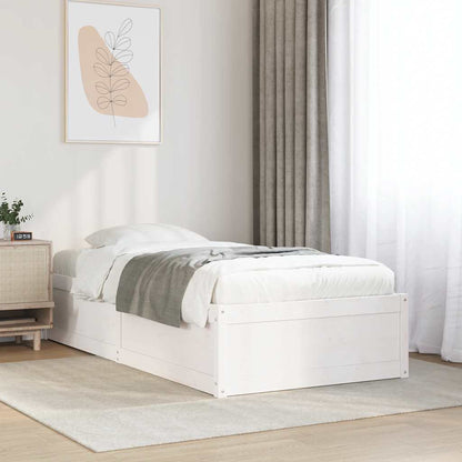 Giroletto senza Materasso Bianco 100x200 cm Legno Massello Pino