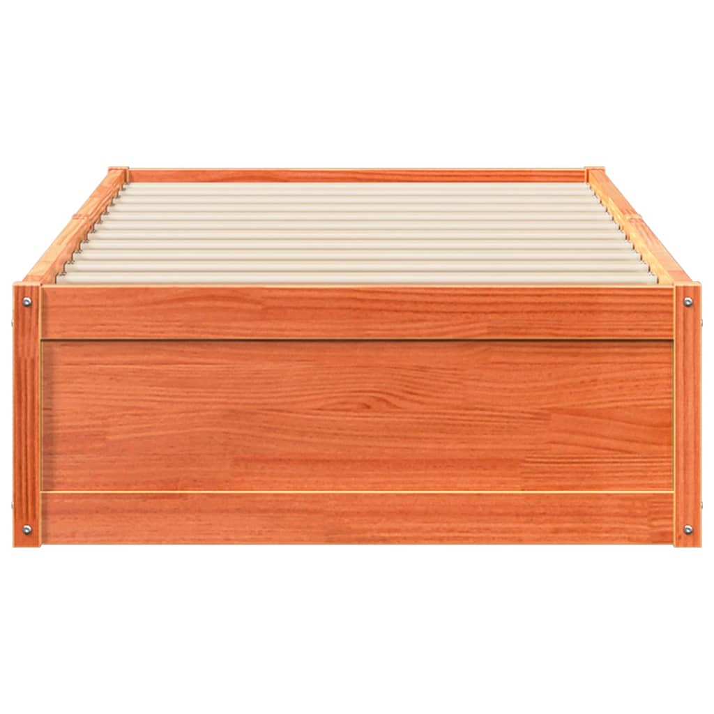 Letto senza Materasso Marrone Cera 100x200 cm in Legno di Pino