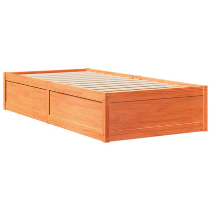 Letto senza Materasso Marrone Cera 90x200 cm Legno di Pino