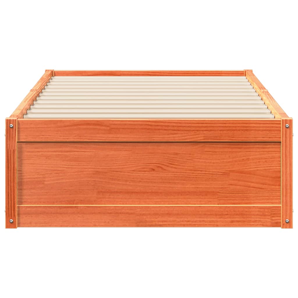Letto senza Materasso Marrone Cera 75x190 cm in Legno di Pino