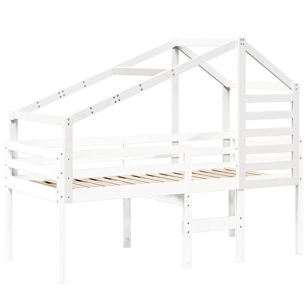 Tetto per Letto Bambini Bianco 188x82x113cm Legno Massello Pino