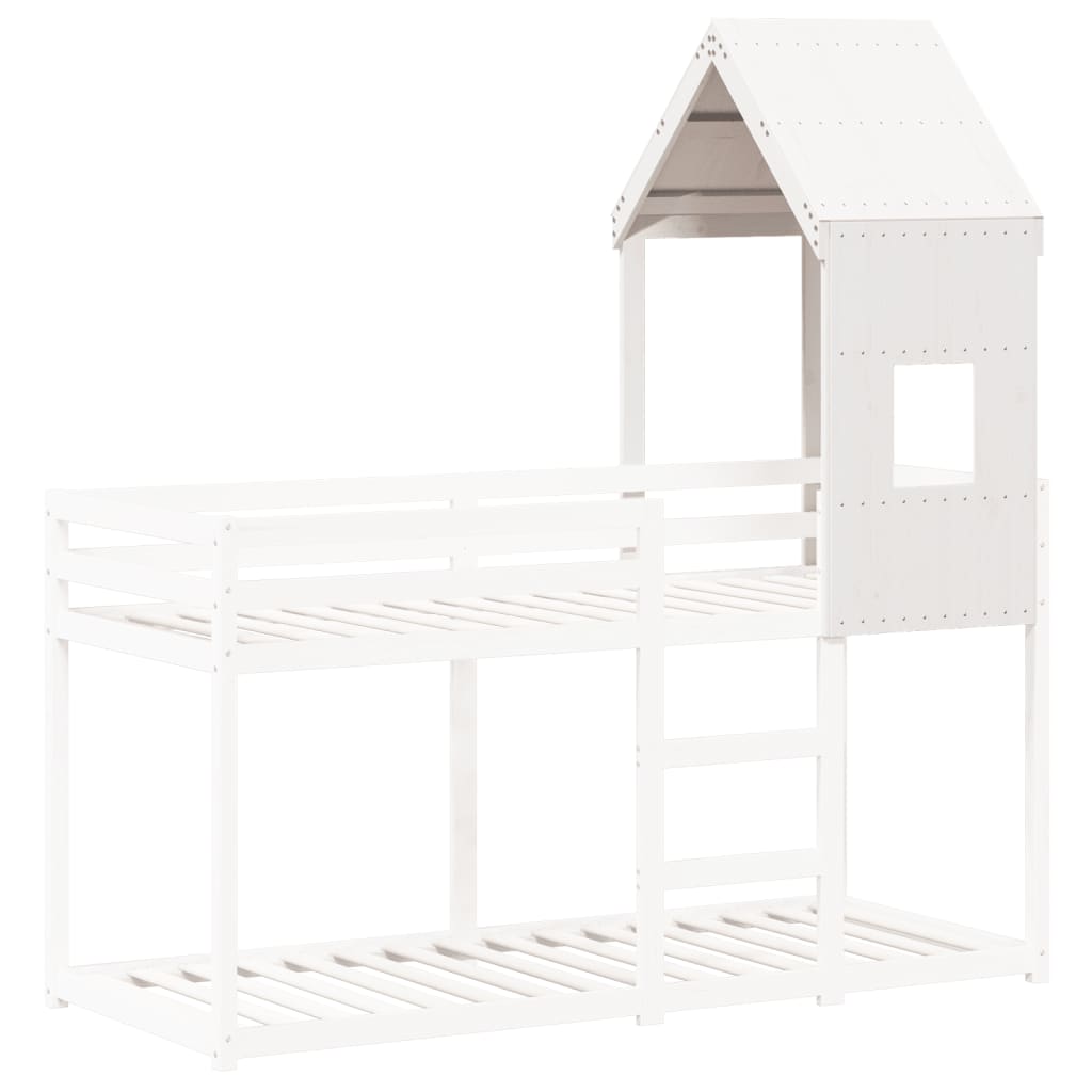 Tetto per Letto Bambini Bianco 60x89x134,5 Legno Massello Pino