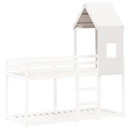 Tetto per Letto Bambini Bianco 60x89x134,5 Legno Massello Pino