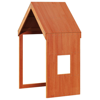 Tetto Letto Bambini Marrone Cera 60x89x134,5 cm Massello Pino