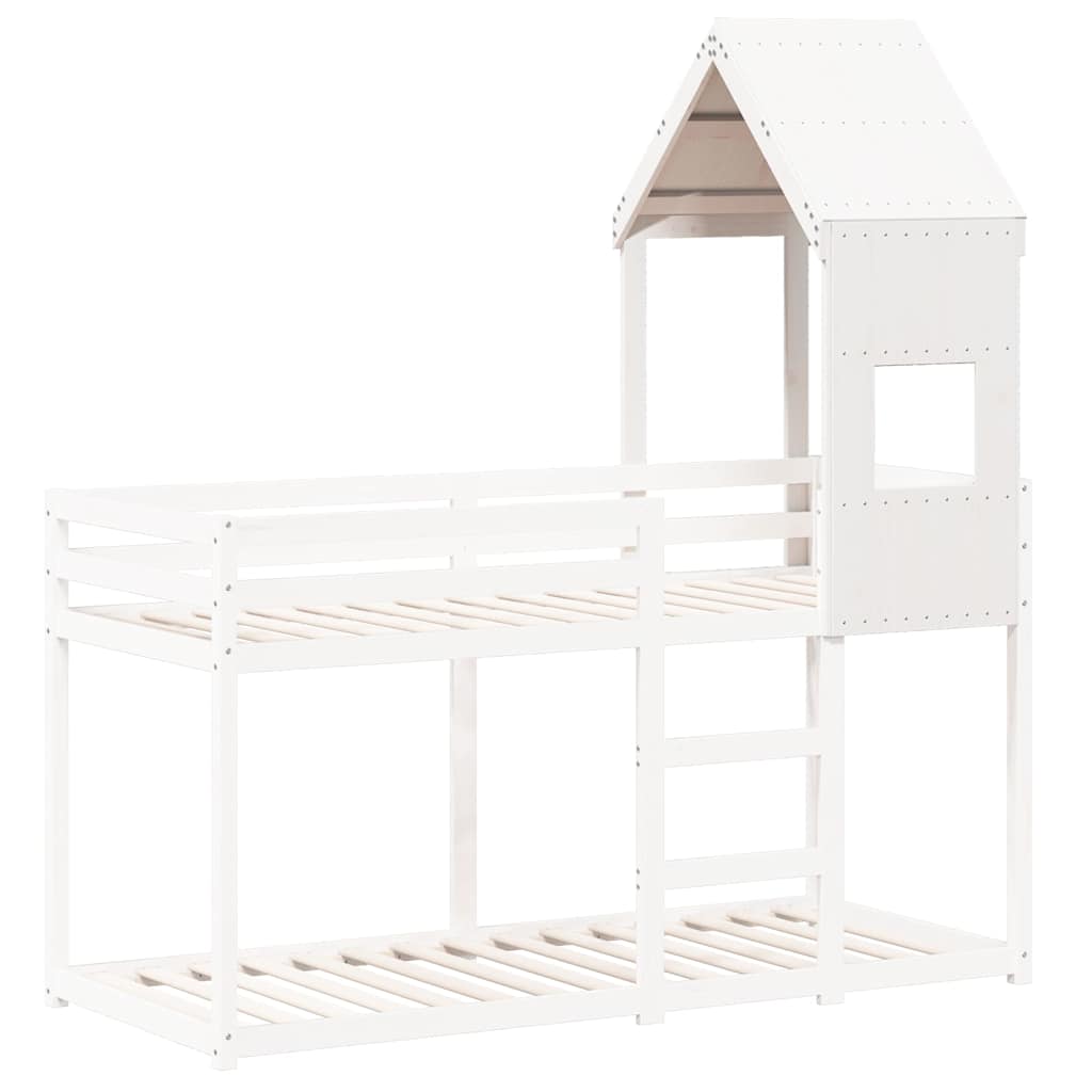 Tetto per Letto Bambini Bianco 55x99x139,5 Legno Massello Pino