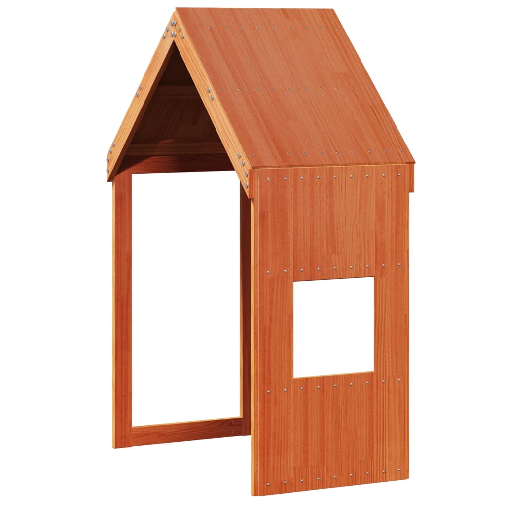 Tetto Letto Bambini Marrone Cera 55x99x139,5 cm Massello Pino
