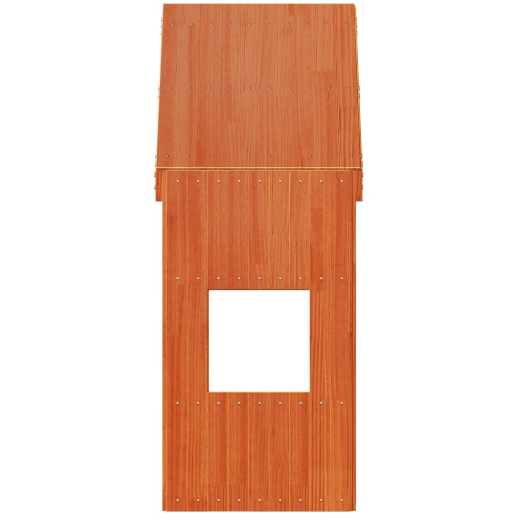 Tetto Letto Bambini Marrone Cera 55x84x132 Legno Massello Pino