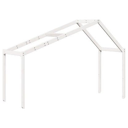Tetto Letto Bambini Bianco 213x95,5x144,5cm Legno Massello Pino
