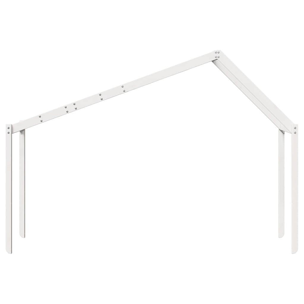 Tetto Letto Bambini Bianco 213x95,5x144,5cm Legno Massello Pino