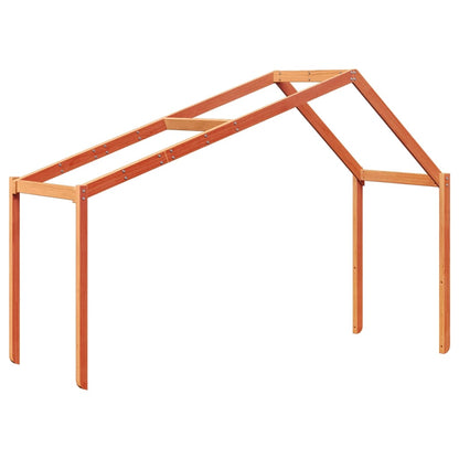 Tetto Letto Bambini Marrone Cera 213x95,5x144,5cm Massello Pino