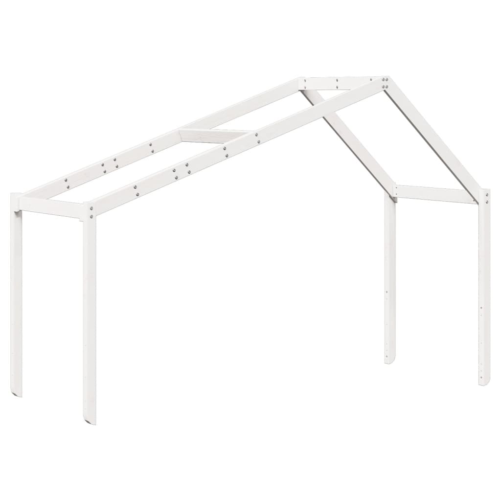 Tetto Letto Bambini Bianco 213x85,5x144,5cm Legno Massello Pino