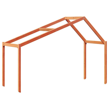 Tetto Letto Bambini Marrone Cera 213x85,5x144,5cm Massello Pino