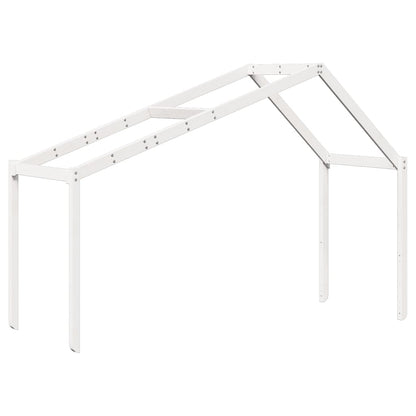 Tetto Letto Bambini Bianco 203x95,5x142 cm Legno Massello Pino