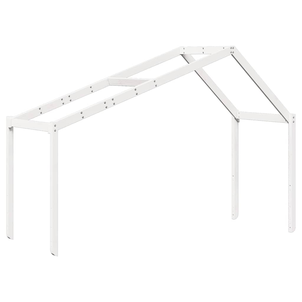 Tetto Letto Bambini Bianco 203x80,5x142 cm Legno Massello Pino