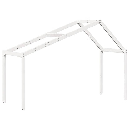 Tetto Letto Bambini Bianco 203x80,5x142 cm Legno Massello Pino
