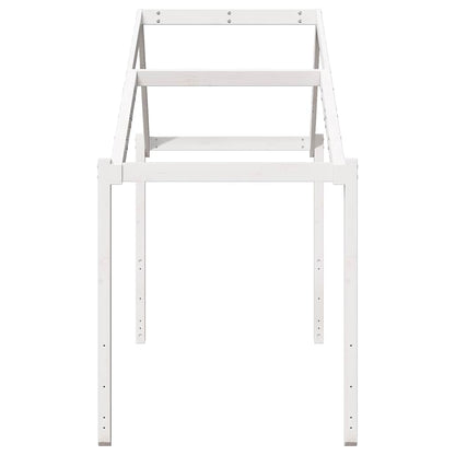 Tetto Letto Bambini Bianco 203x80,5x142 cm Legno Massello Pino