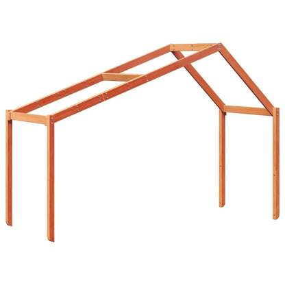 Tetto Letto Bambini Marrone Cera 203x80,5x142 cm Massello Pino