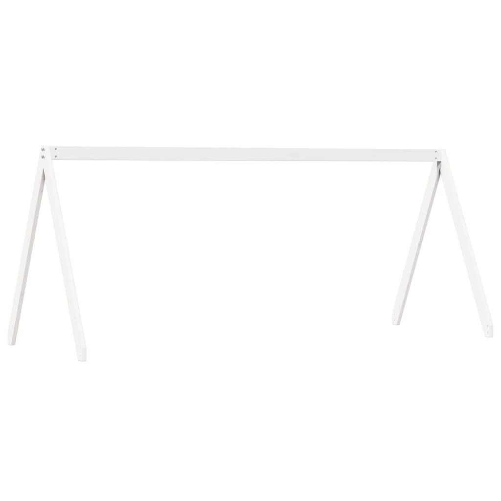 Tetto Letto Bambini Bianco 209x95,5x88 cm Legno Massello Pino
