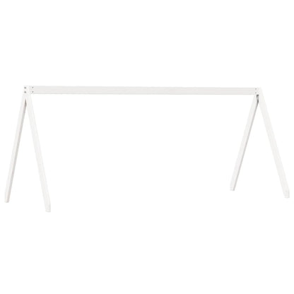 Tetto Letto Bambini Bianco 209x95,5x88 cm Legno Massello Pino