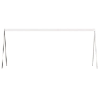 Tetto Letto Bambini Bianco 209x95,5x88 cm Legno Massello Pino