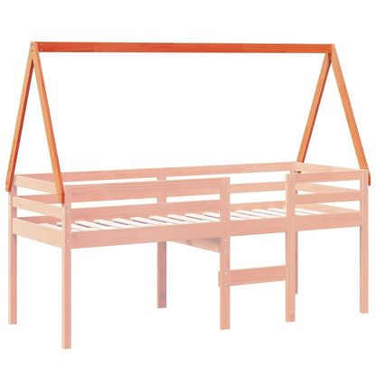 Tetto Letto Bambini Marrone Cera 209x95,5x88 cm Massello Pino