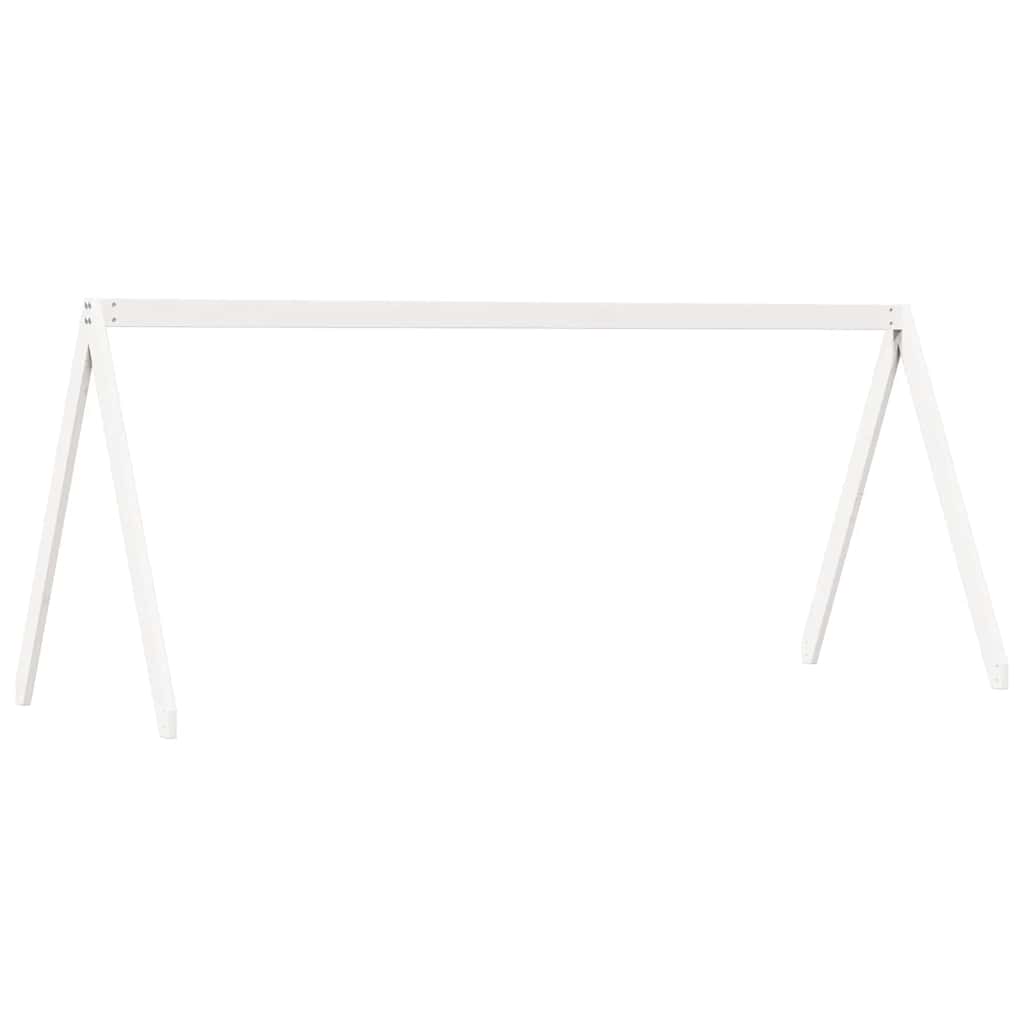 Tetto Letto Bambini Bianco 209x85,5x88 cm Legno Massello Pino