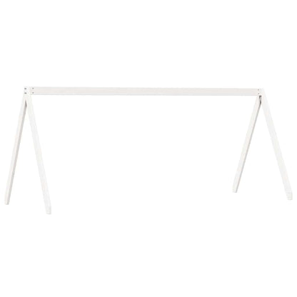 Tetto Letto Bambini Bianco 209x85,5x88 cm Legno Massello Pino