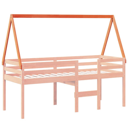 Tetto Letto Bambini Marrone Cera 209x85,5x88 cm Massello Pino