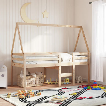 Tetto per Letto Bambini 199x95,5x88 cm Legno Massello di Pino