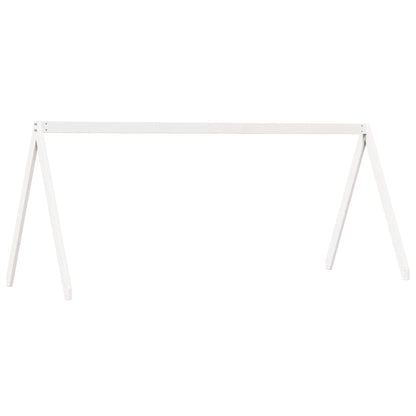 Tetto Letto Bambini Bianco 199x95,5x88 cm Legno Massello Pino