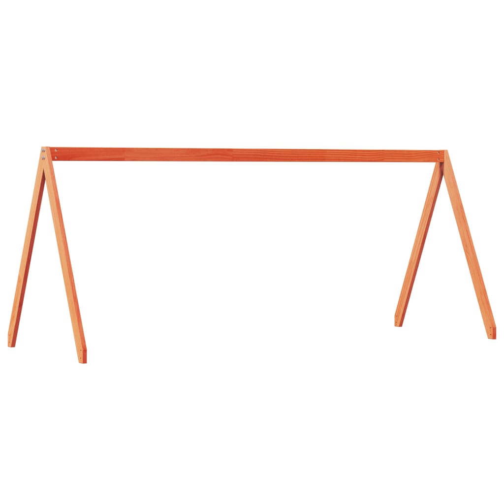 Tetto Letto Bambini Marrone Cera 199x95,5x88 cm Massello Pino