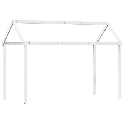 Tetto Letto Bambini Bianco 217x85,5x154 cm Legno Massello Pino