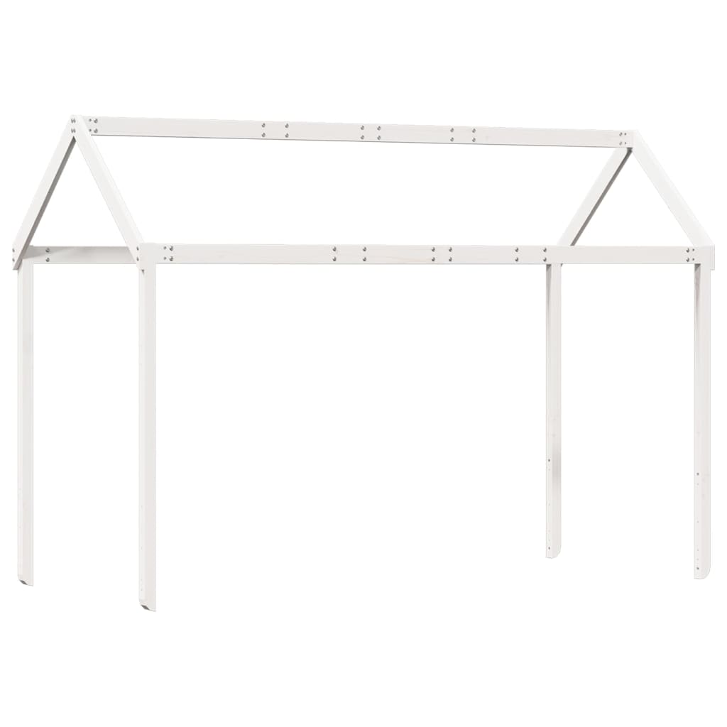Tetto Letto Bambini Bianco 207x95,5x159 cm Legno Massello Pino