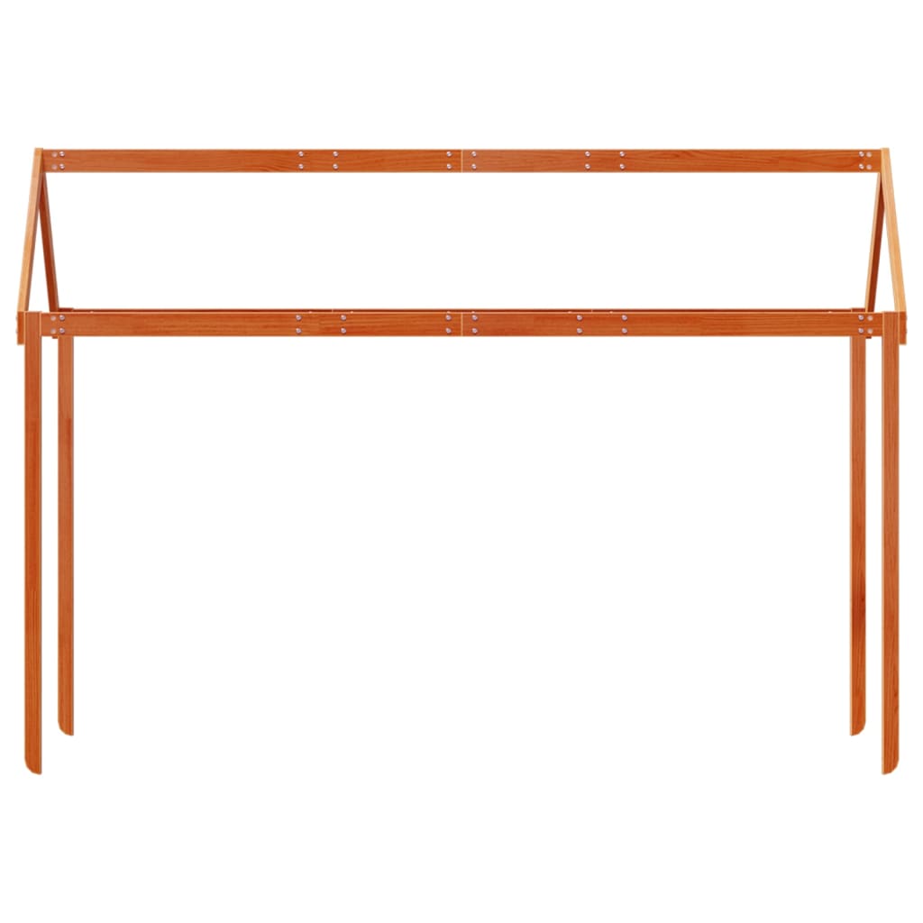 Tetto Letto Bambini Marrone Cera 207x95,5x159 cm Massello Pino