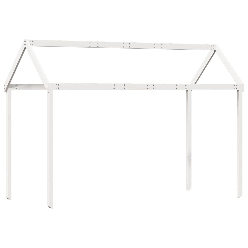 Tetto Letto Bambini Bianco 207x80,5x151,5cm Legno Massello Pino