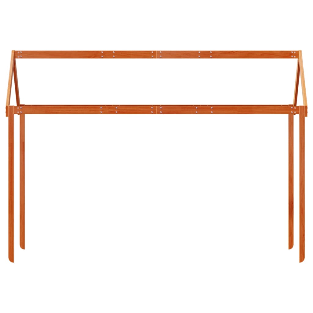 Tetto Letto Bambini Marrone Cera 207x80,5x151,5cm Massello Pino