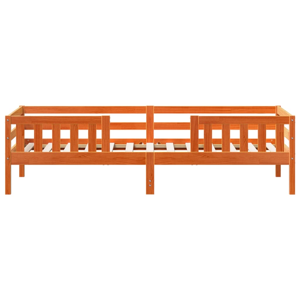 Letto senza Materasso Marrone Cera 100x200 cm in Legno di Pino