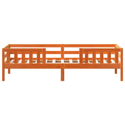 Letto senza Materasso Marrone Cera 100x200 cm in Legno di Pino