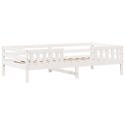 Letto senza Materasso Bianco 75x190 in Legno Massello di Pino