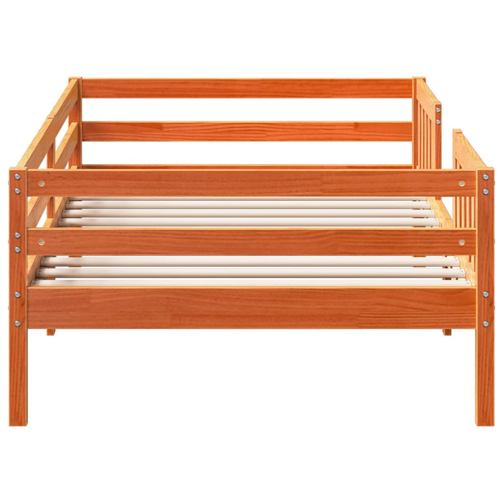 Letto senza Materasso Marrone Cera 75x190 cm in Legno di Pino