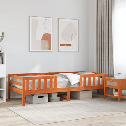 Letto senza Materasso Marrone Cera 75x190 cm in Legno di Pino