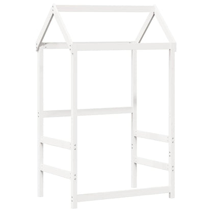 Tetto Letto Bambini Bianco 118x70x176,5 cm Legno Massello Pino