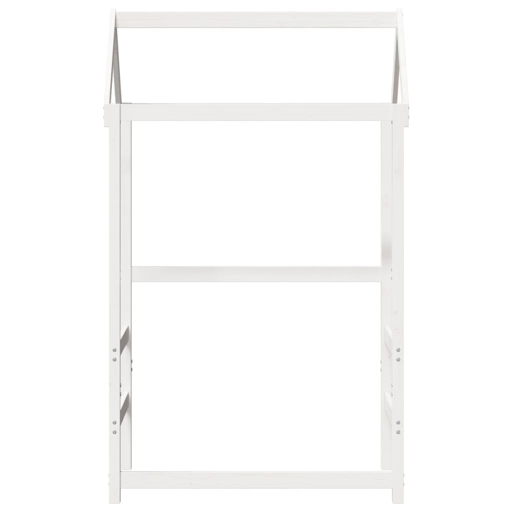 Tetto Letto Bambini Bianco 118x70x176,5 cm Legno Massello Pino