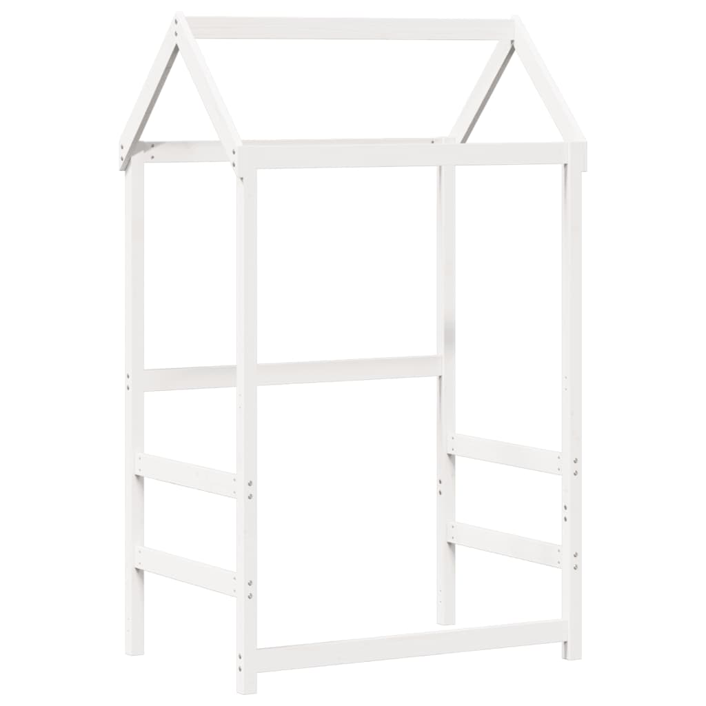 Tetto Letto Bambini Bianco 108x70x176,5 cm Legno Massello Pino