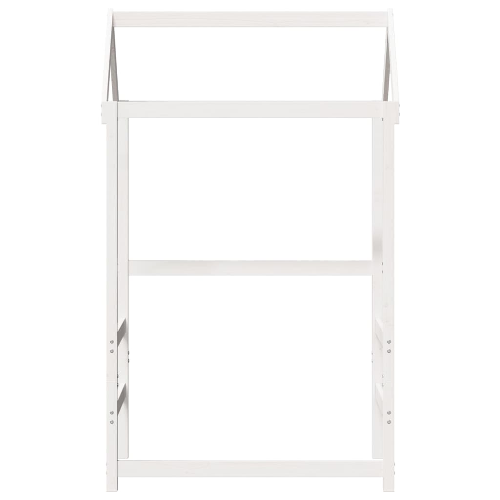 Tetto Letto Bambini Bianco 108x70x176,5 cm Legno Massello Pino