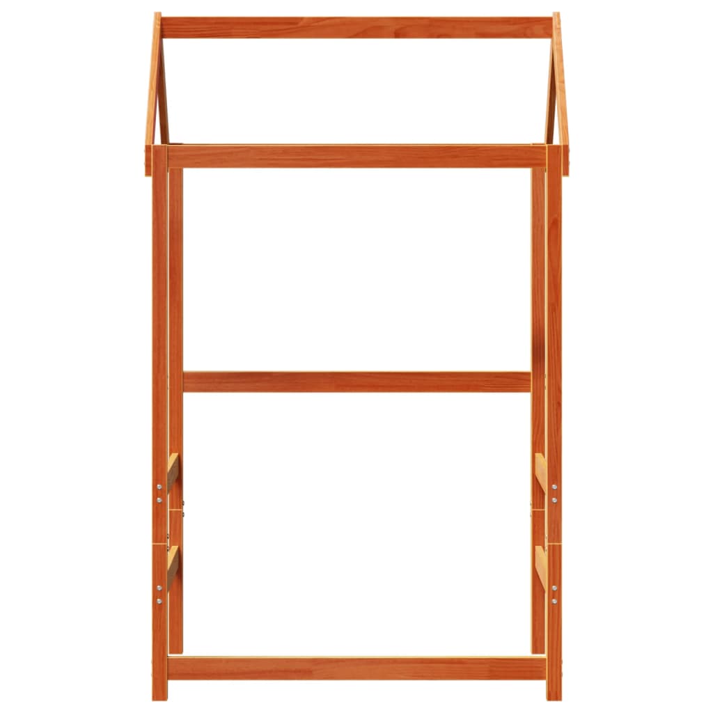 Tetto Letto Bambini Marrone Cera 108x70x176,5 cm Massello Pino
