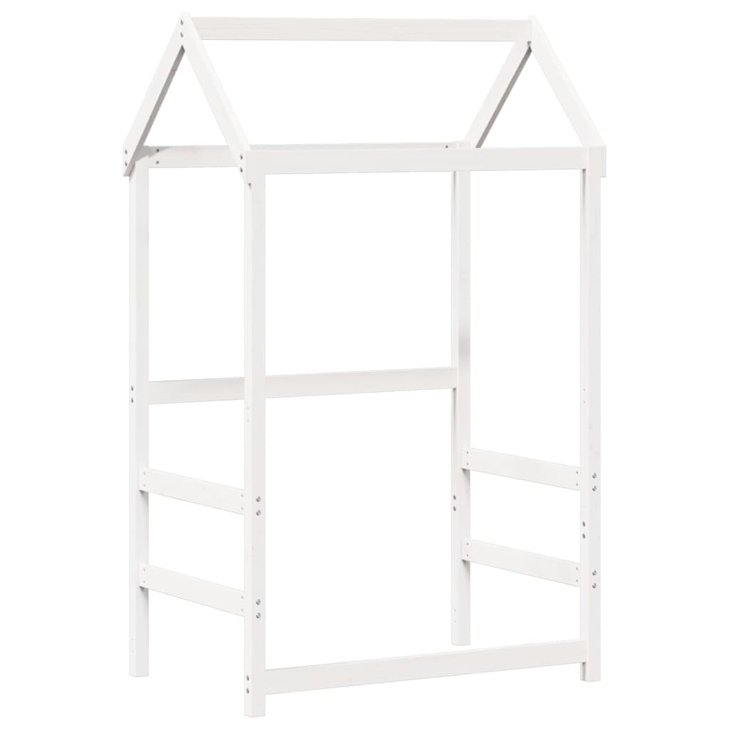 Tetto Letto Bambini Bianco 98x70x176,5 cm Legno Massello Pino