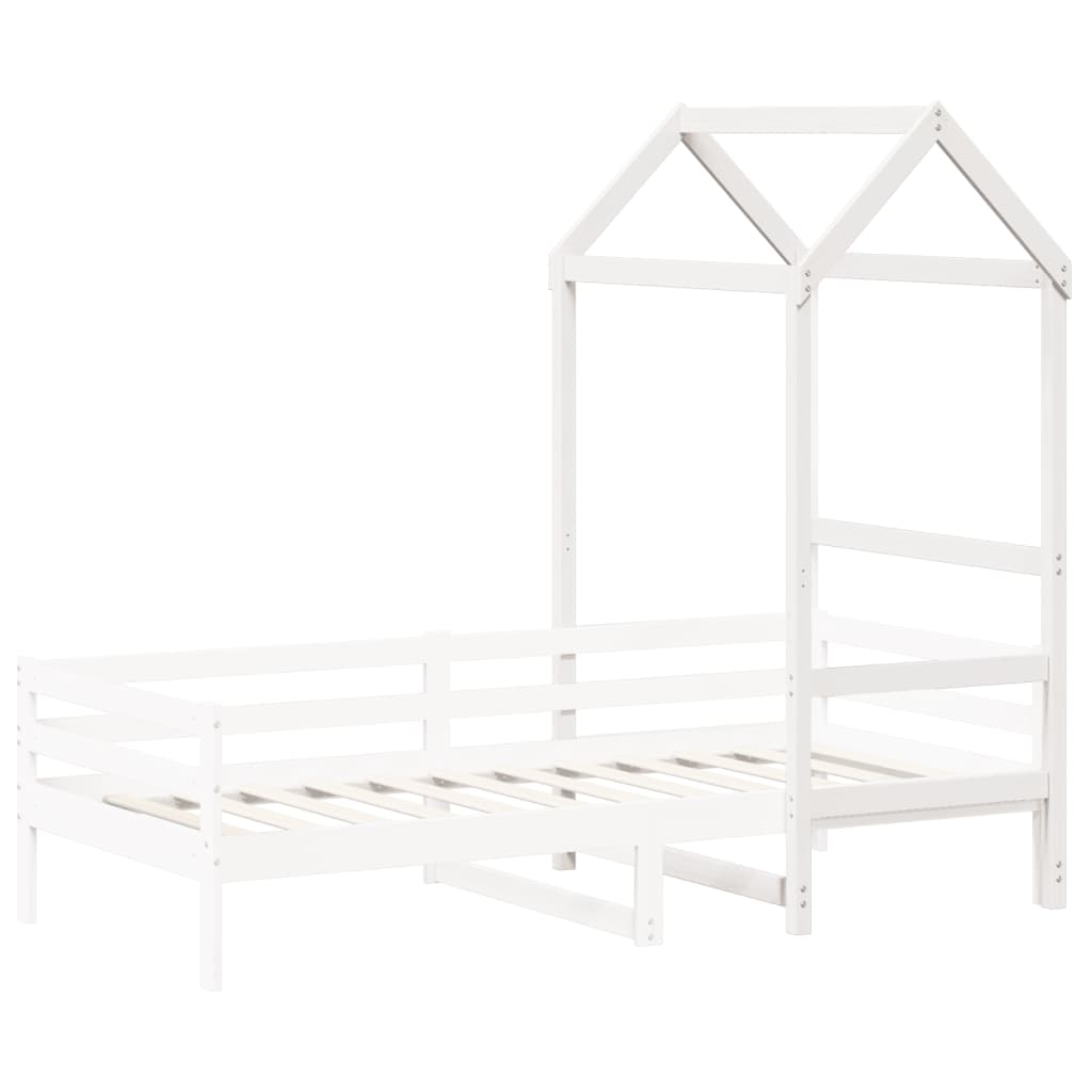 Tetto Letto Bambini Bianco 98x70x176,5 cm Legno Massello Pino
