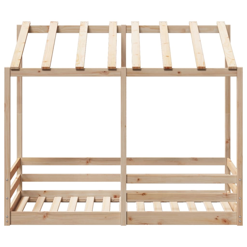 Letto per Bambini con Tetto 80x160 cm in Legno Massello di Pino