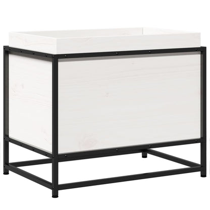 Fioriera da Giardino Bianca 60x40x50 cm Legno Massello di Pino